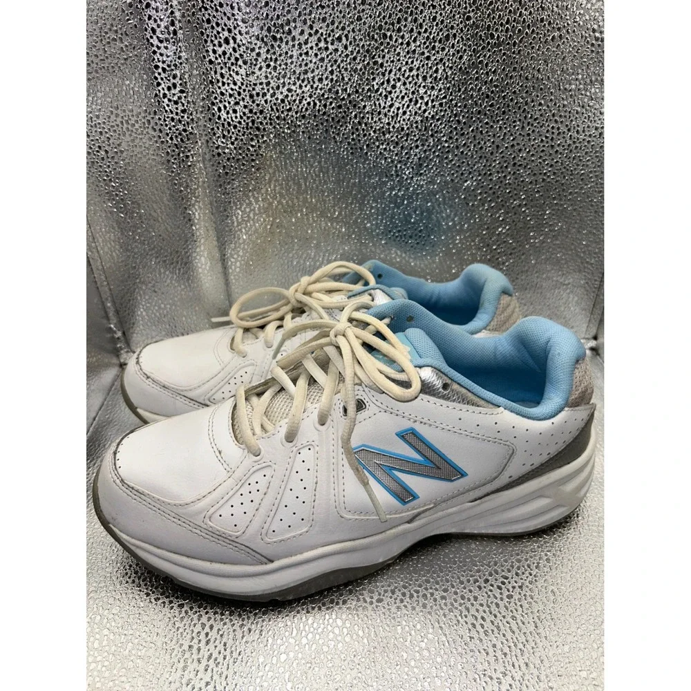 New‎ Balance 409 Womens White Blue Leather Training Shoes WX409WB3 Size 10 B
